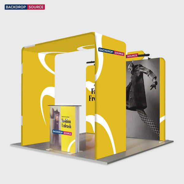 Kit de stand en arche carrée 3x3m avec comptoir rétroéclairé