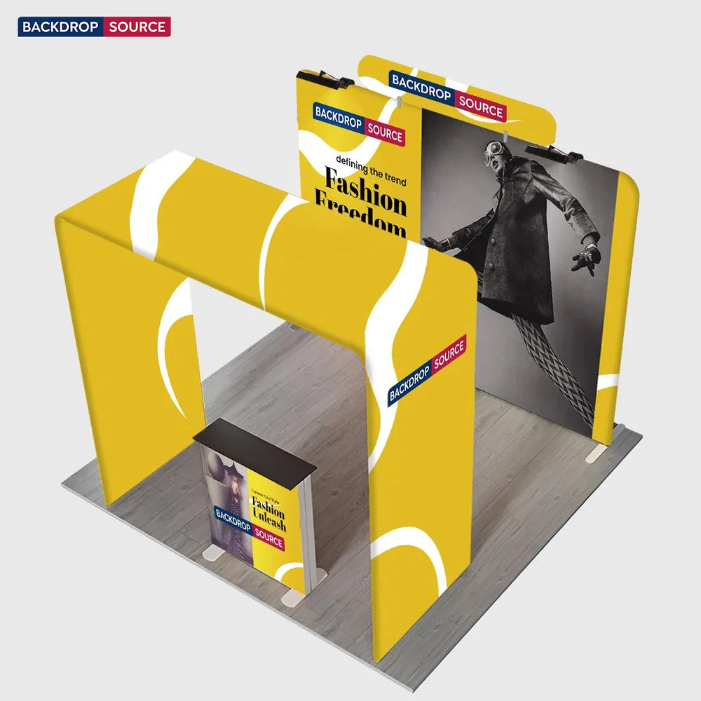 Kit de stand en arche carrée 3x3m avec comptoir rétroéclairé