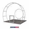 Kit de stand arche conique 3x3m avec fond circulaire et caisson lumineux