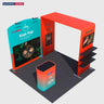 Kit de stand 3x3m avec arches inclinées et carrées, support TV et comptoir