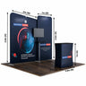 Kit de stand 3x3m avec cloisons droites et inclinées, comptoir et support TV