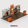 6x3m Booth Kit with Tall Corner Wall, 2 Counters & TV Mount