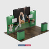6x3m Straight Wall Booth Kit with Tall Centre Wall & 2 Counters