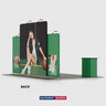 Kit de stand droit 6x3m avec mur central haut et 2 comptoirs