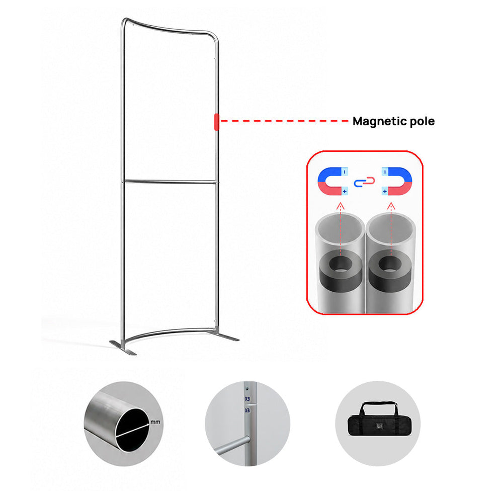 Stand incurvé en tissu magnétique portable