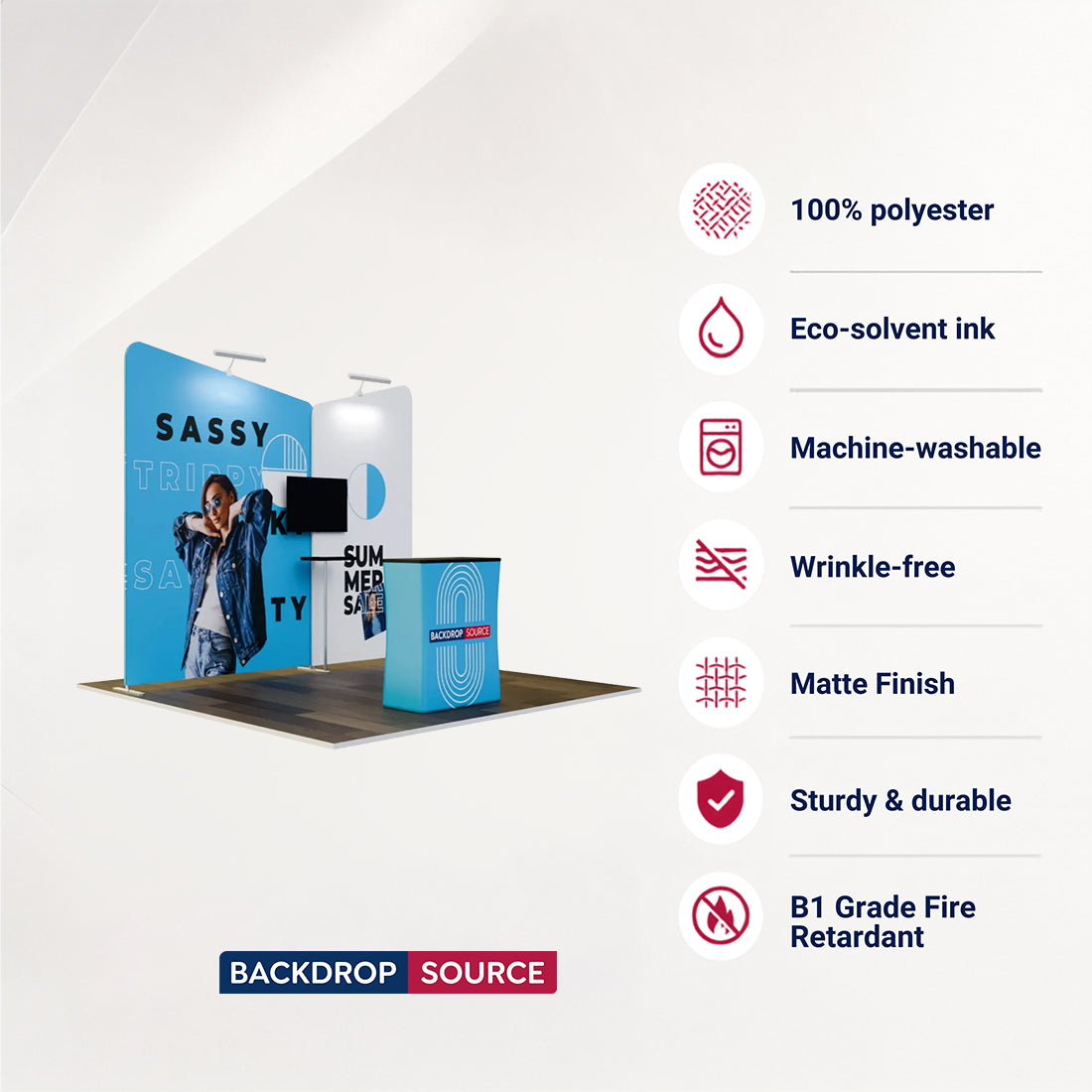 Kit de stand à deux parois inclinées 3x3 m