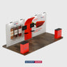 6x3m Straight Wall Booth Kit with 2 TV Mounts & Tables