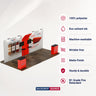 6x3m Straight Wall Booth Kit with 2 TV Mounts & Tables
