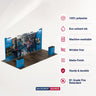 Kit de stand 6x3m avec quatre parois inclinées et 2 comptoirs