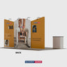 Kit de stand 6x3m avec mur central incurvé et parois latérales inclinées