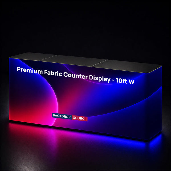 Comptoir publicitaire en tissu Premium - 3m L