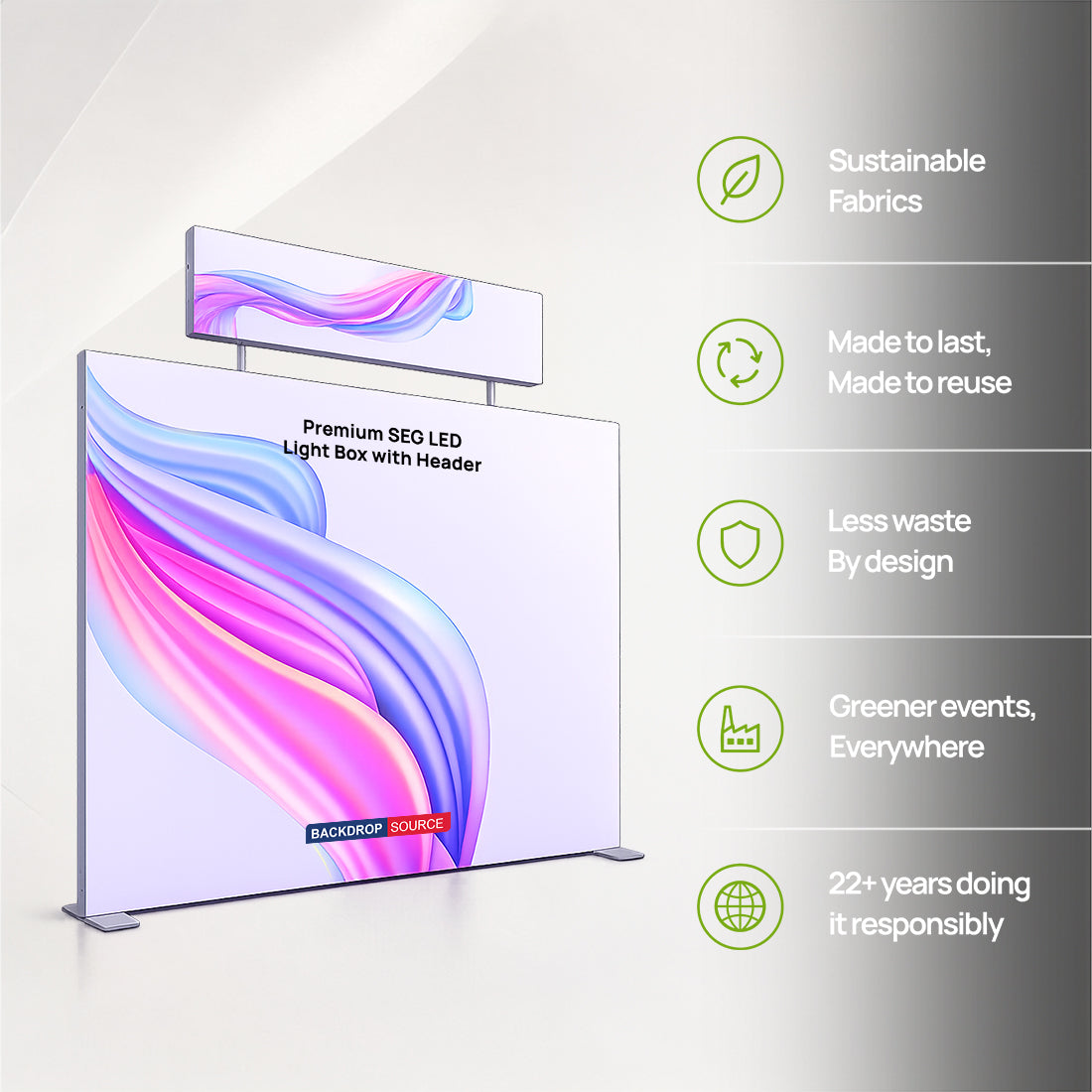 Caisson lumineux LED SEG premium avec fronton