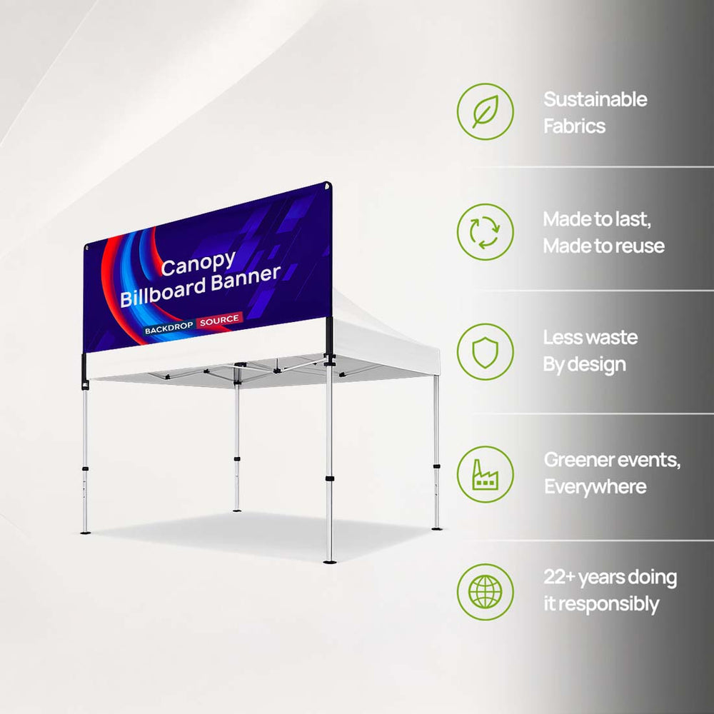 Banderole publicitaire pour auvent en tissu imprimé