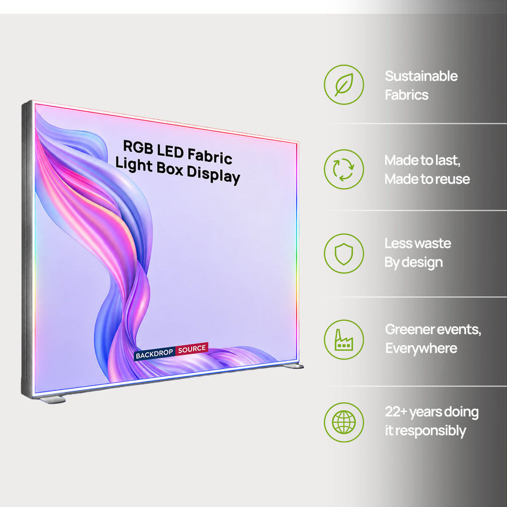 Caisson lumineux en tissu LED RVB