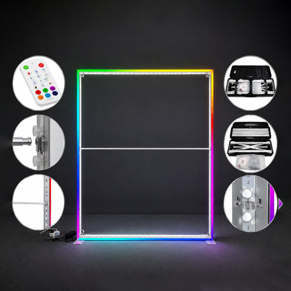 Caisson lumineux en tissu LED RVB