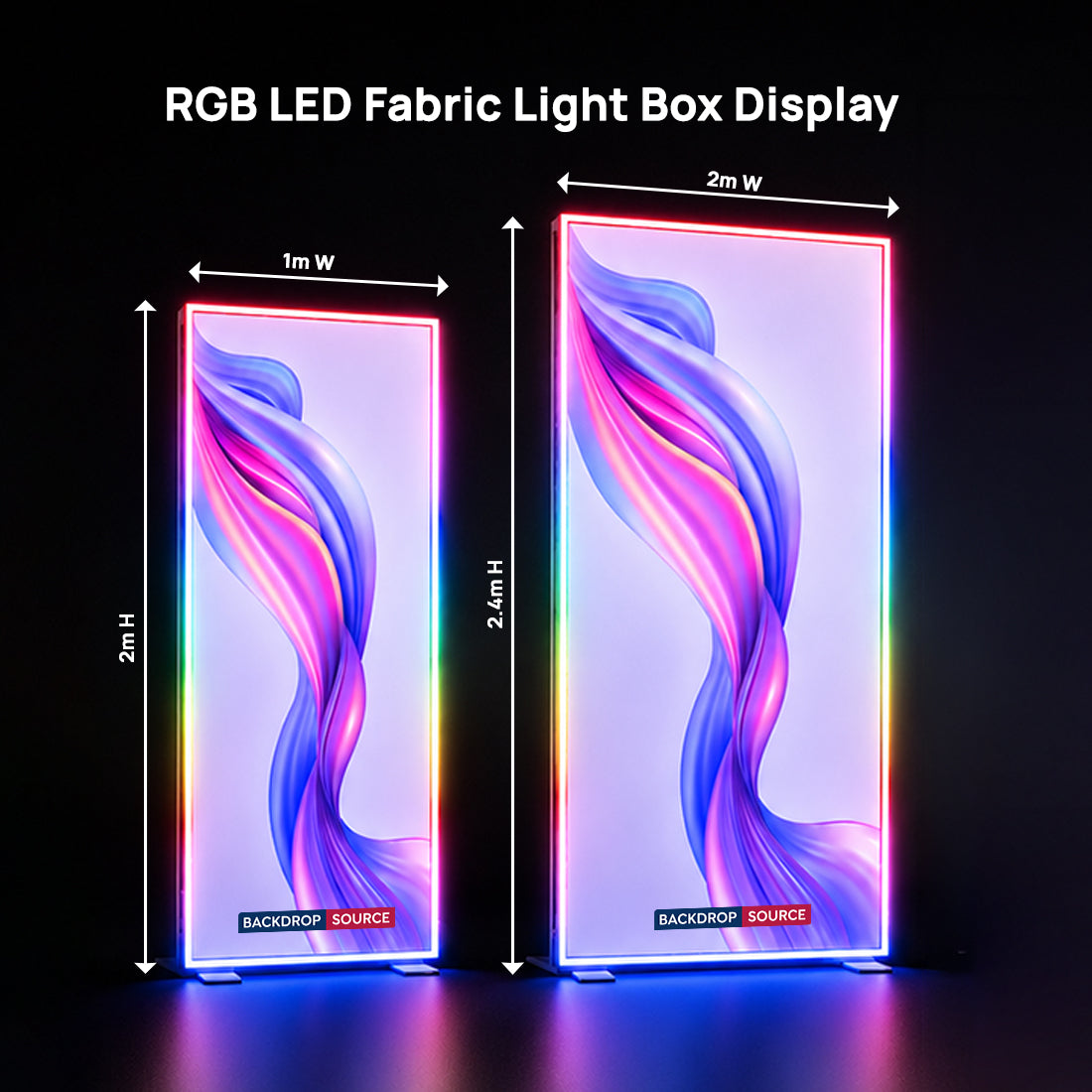 Caisson lumineux en tissu LED RVB