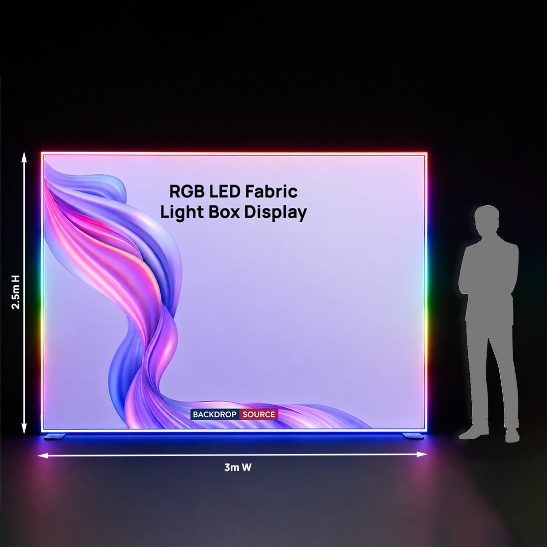 Caisson lumineux en tissu LED RVB