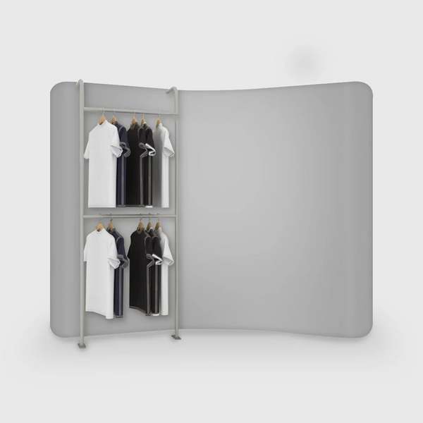 Cadre de présentation de vêtements avec deux barres de suspension