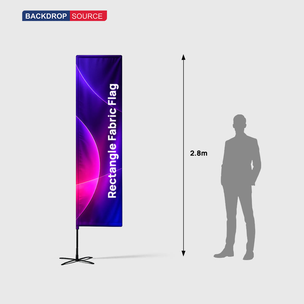Drapeau publicitaire rectangulaire en tissu