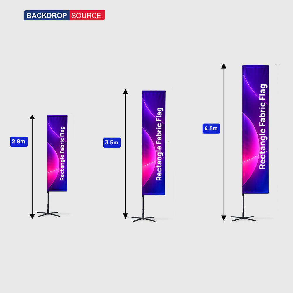 Drapeau publicitaire rectangulaire en tissu