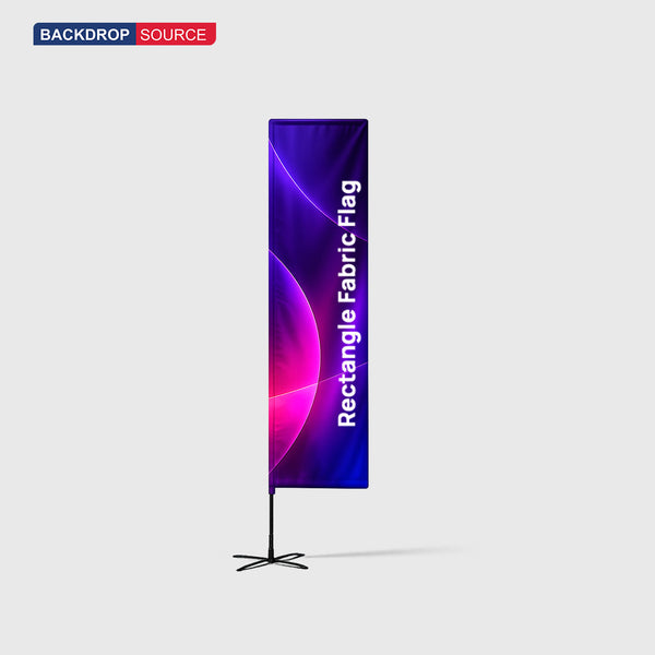 Drapeau publicitaire rectangulaire en tissu