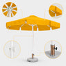 Parasols de marché ronds avec cantonnières – 3 m x 3 m