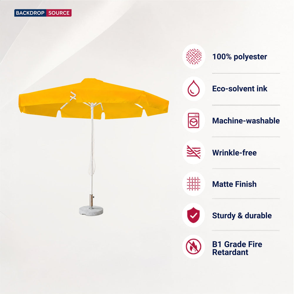 Parasols de marché ronds avec cantonnières – 3 m x 3 m