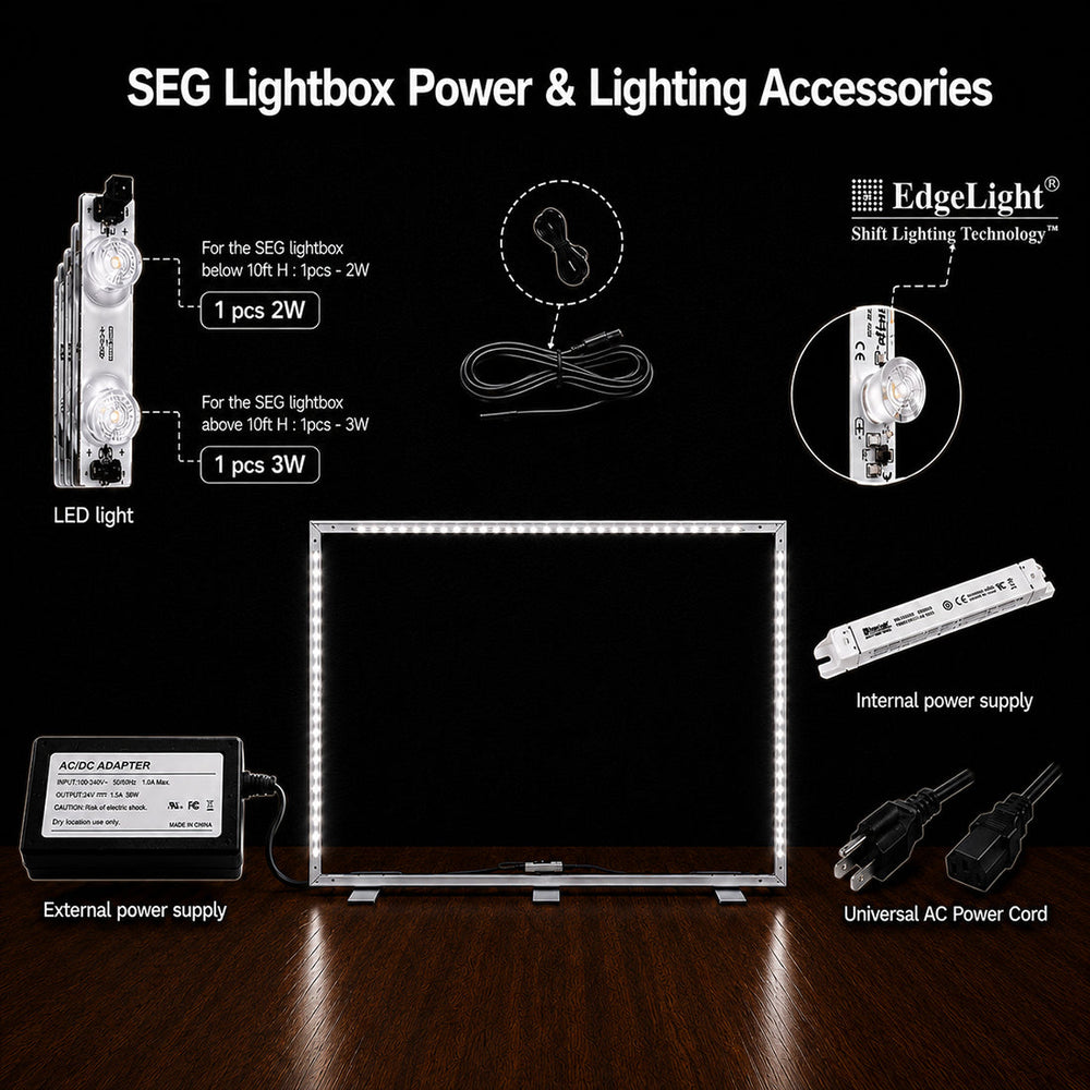 Caisson lumineux LED en tissu sans cadre (SEG) - 4 m L x 2,5 m H
