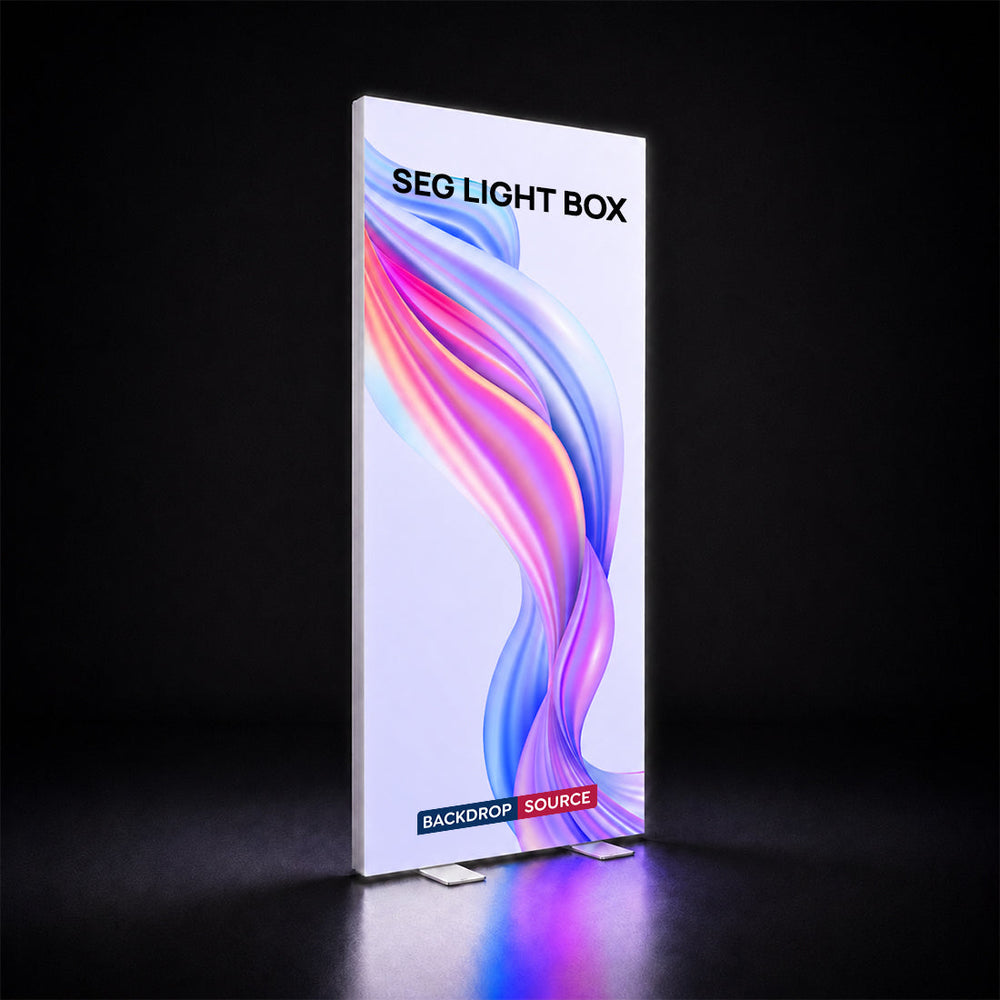 Caisson lumineux LED en tissu sans cadre SEG - 0,85 m L x 2 m H