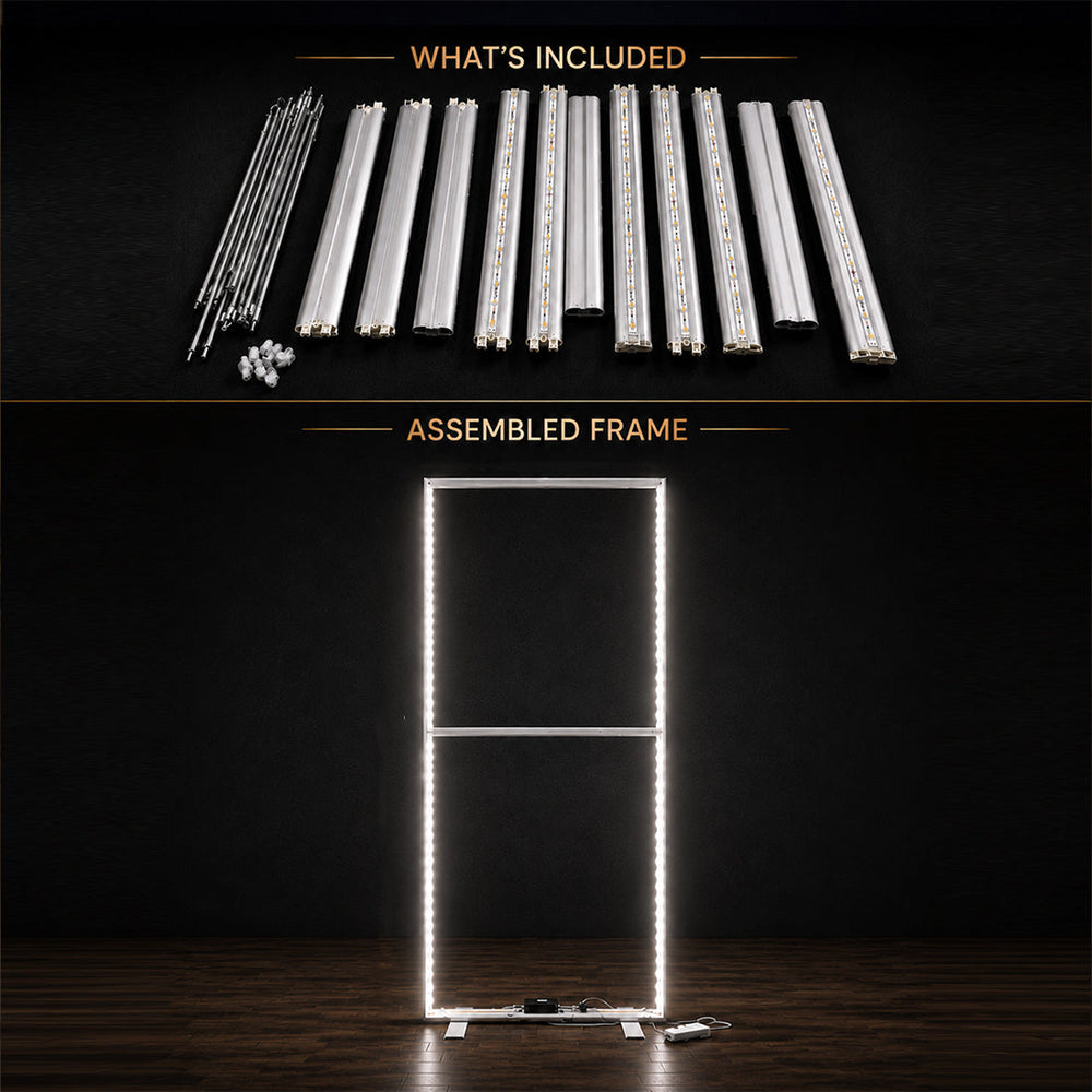 Caisson lumineux LED en tissu sans cadre SEG - 0,85 m L x 2 m H