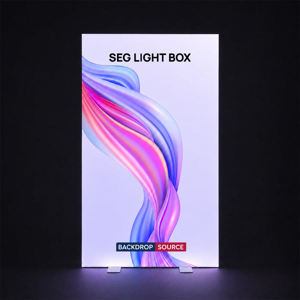 Caisson lumineux LED en tissu avec  cadre SEG - 1,2 m L x 2 m H