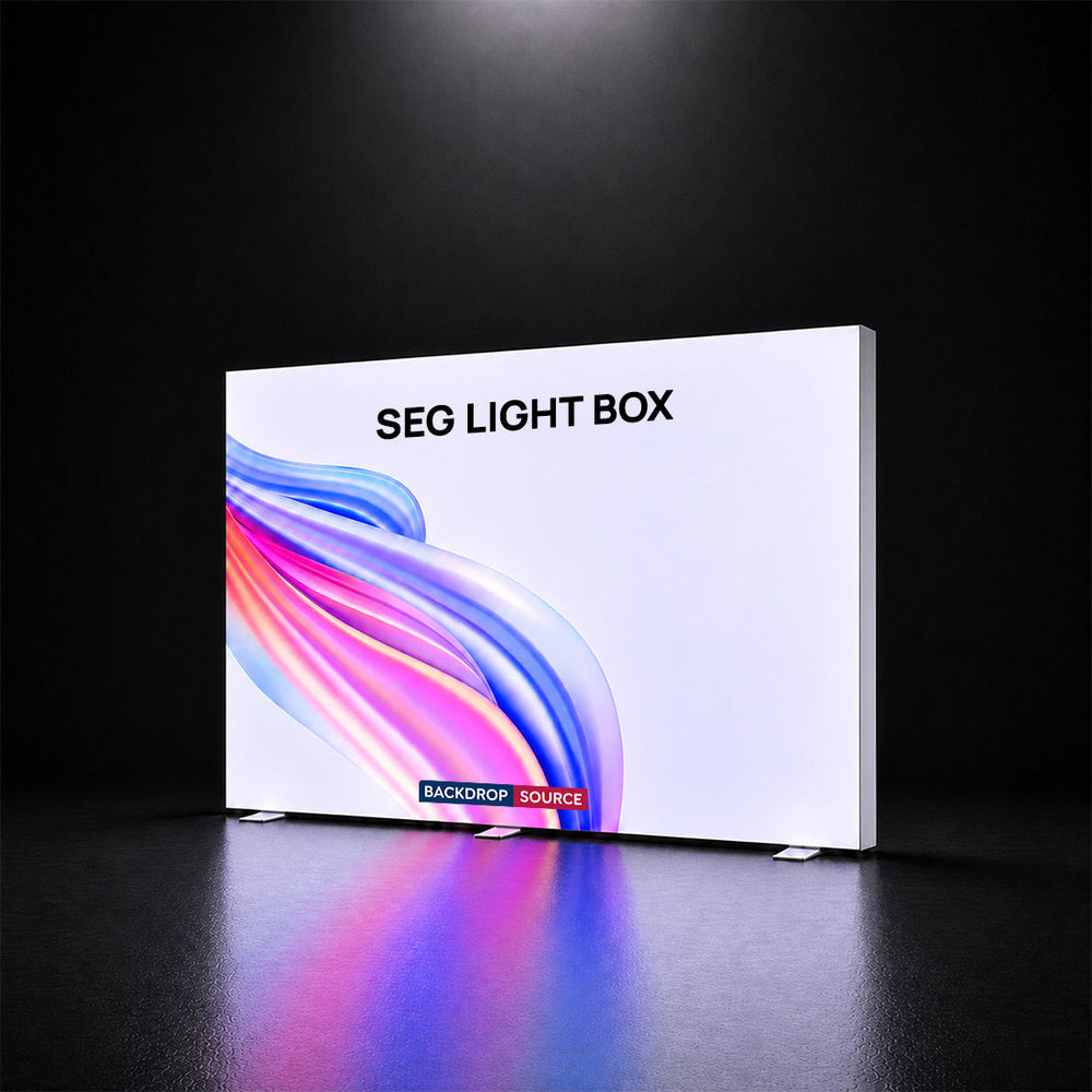 Caisson lumineux LED en tissu sans cadre SEG - Profilé en aluminium de 80 mm de profondeur