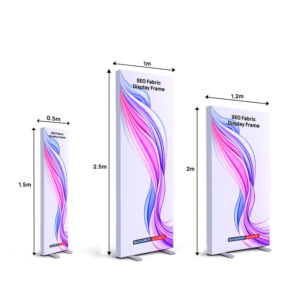 Cadre pour visuel textile SEG non rétroéclairé - Profilé en aluminium de 120 mm de profondeur