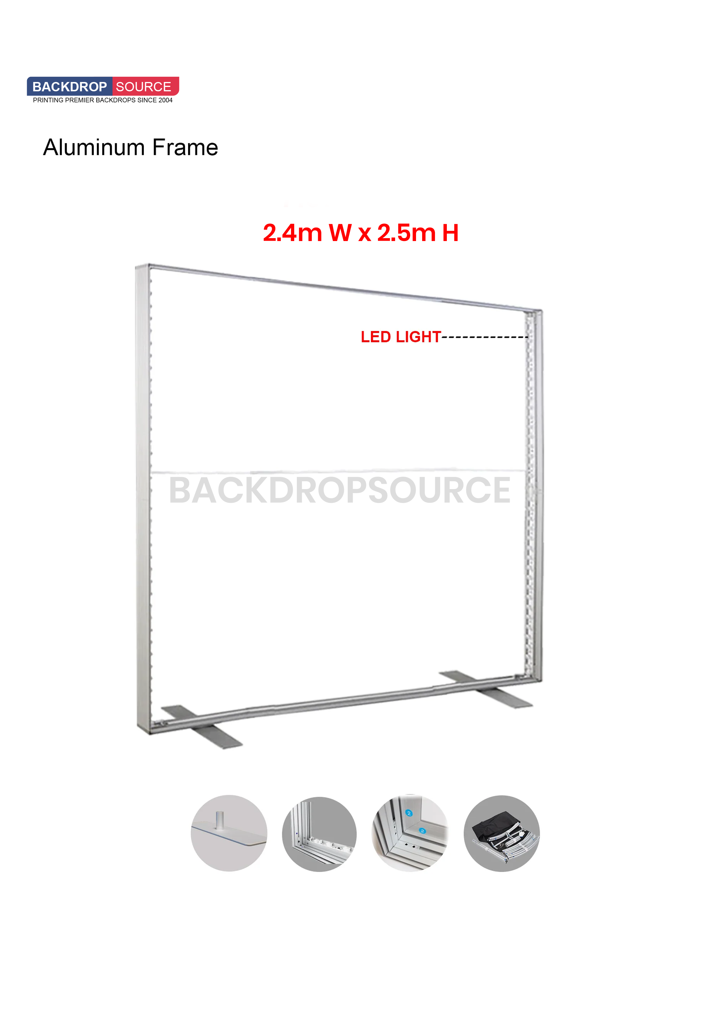 SEG Boîte à lumière LED en tissu - 2.4m x 2.5m