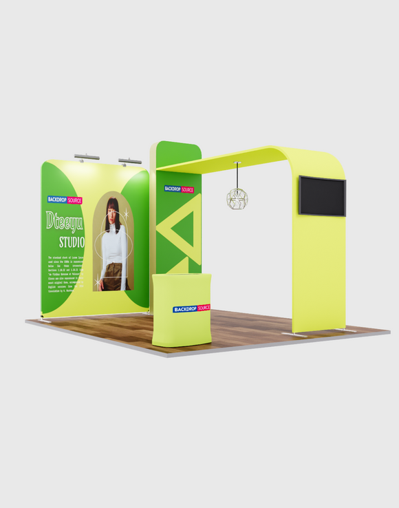 Premium Modular L-Shaped TV Display Exhibition Kit for 3m Wide Booths