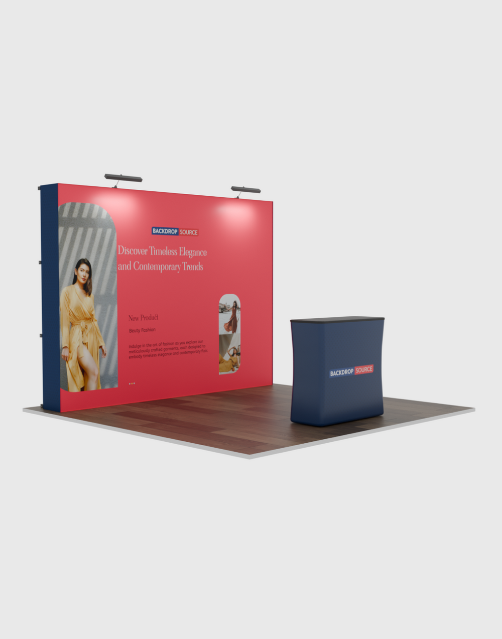 Kit d'exposition pliable droit 3 m x 3 m Pro 3-en-1 avec éclairage Illume