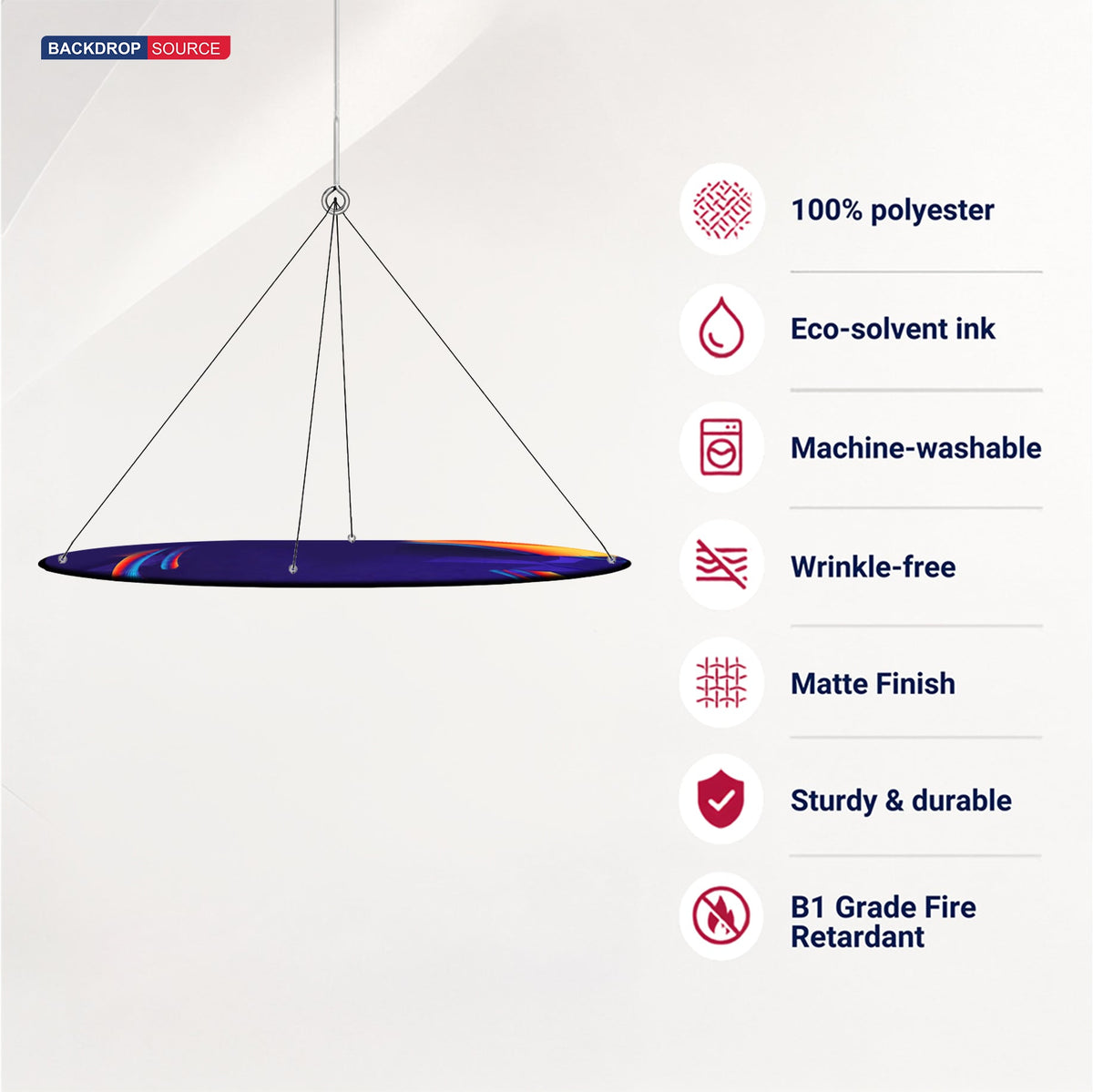 Bannière suspendue Sky Tube Ellipse - Face vers le bas