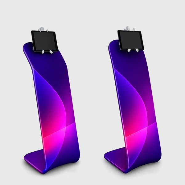 Présentoir pour tablette en tissu tendu élégant