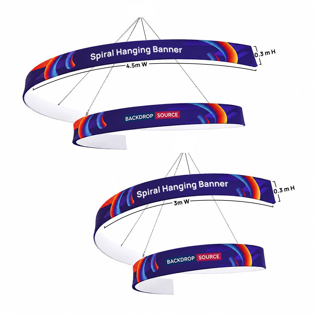 Bannière suspendue en spirale