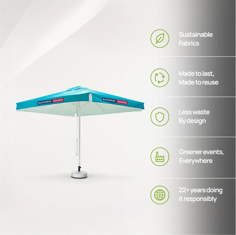 Parasols de marché carrés avec lambrequins – 3 m x 3 m