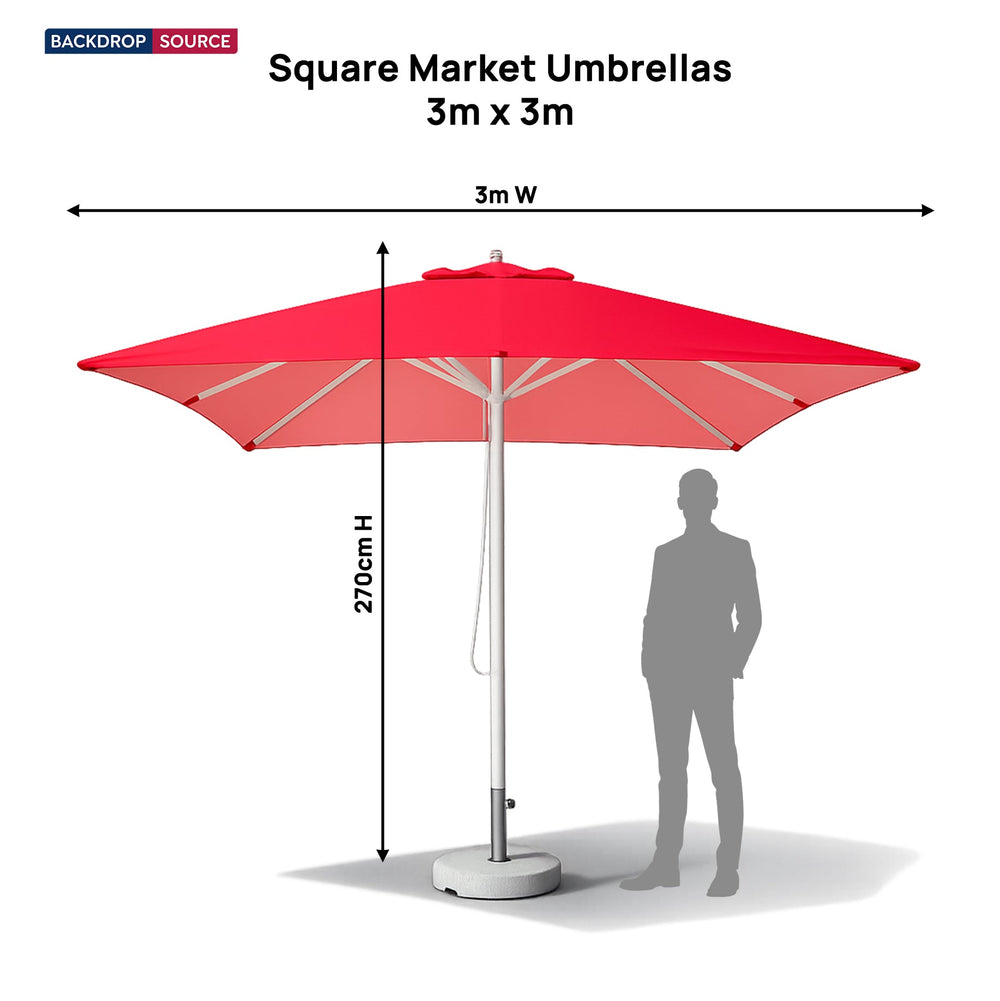 Parasols de marché carrés – 3 m x 3 m