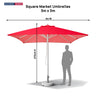 Parasols de marché carrés – 3 m x 3 m