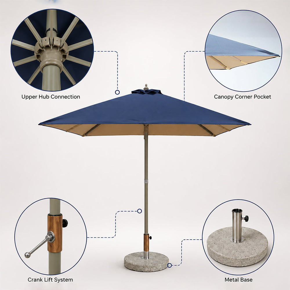 Parasol de terrasse carré – 2 m x 2 m