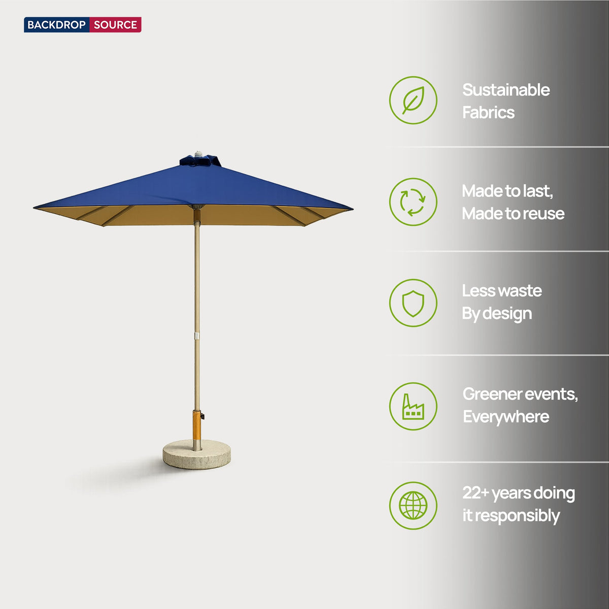 Parasol de terrasse carré – 2 m x 2 m