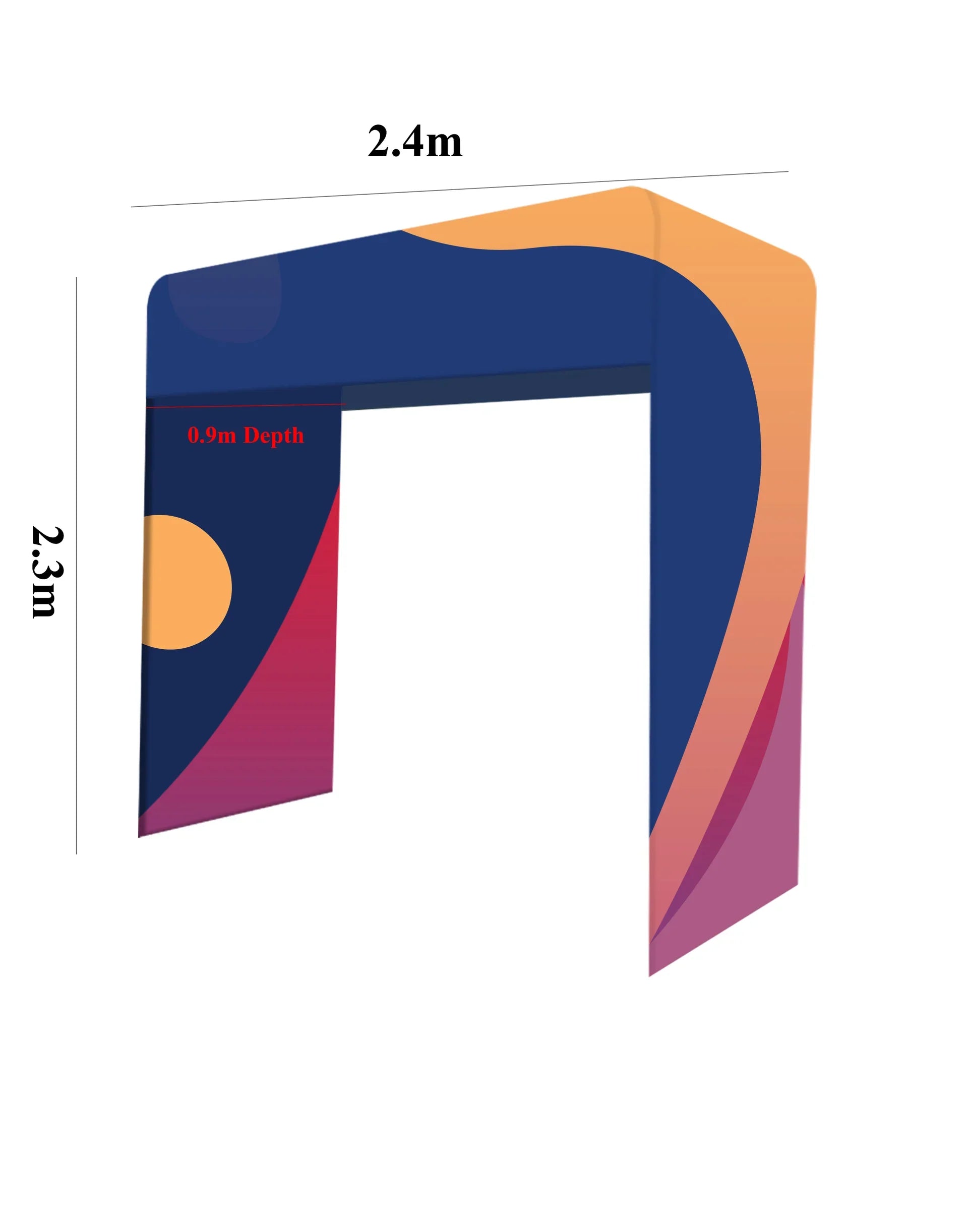 Square Shape Tension Fabric Display Arch With Header