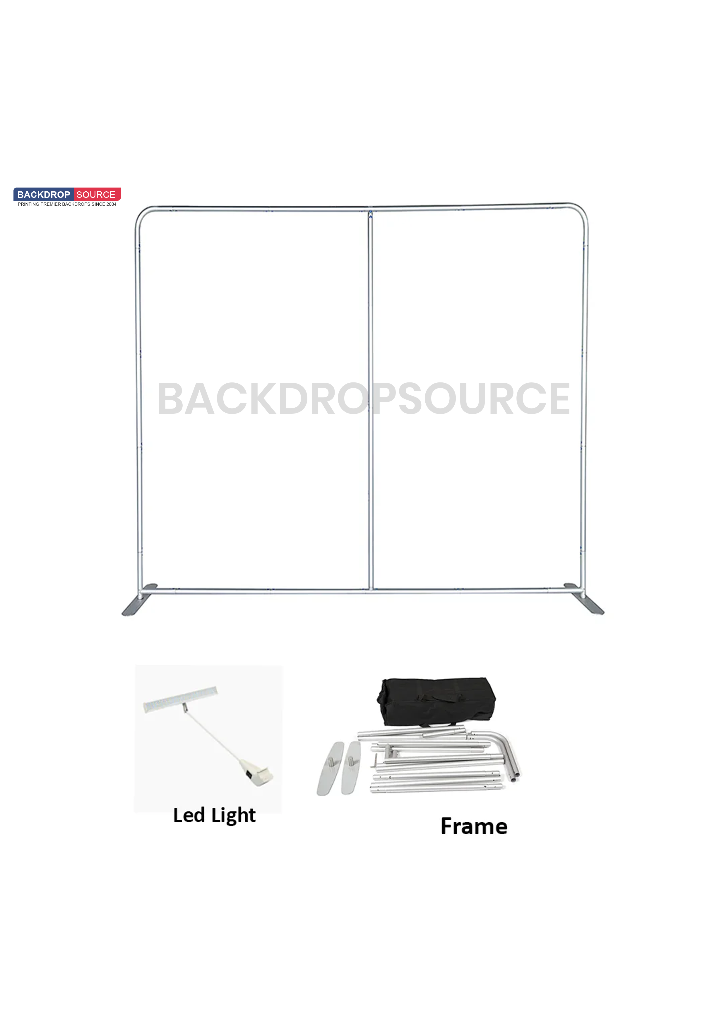 Premium Straight Fabric Wall with LED Spotlights