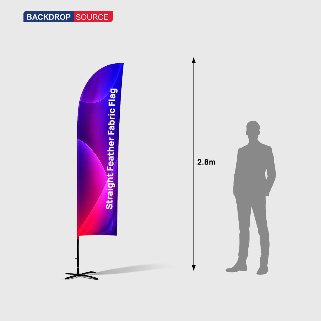 Drapeau plume droit en tissu