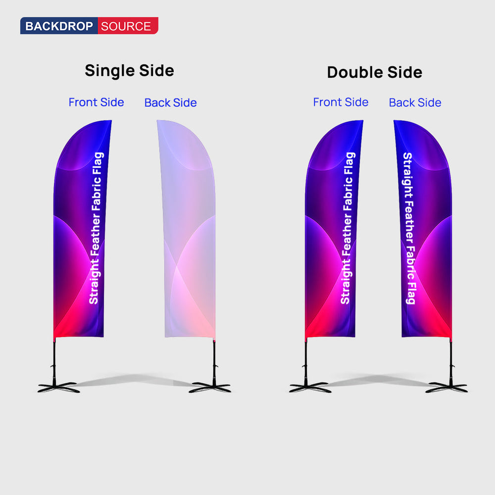 Drapeau plume droit en tissu