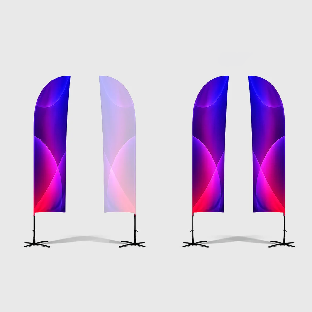 Drapeau plume droit en tissu