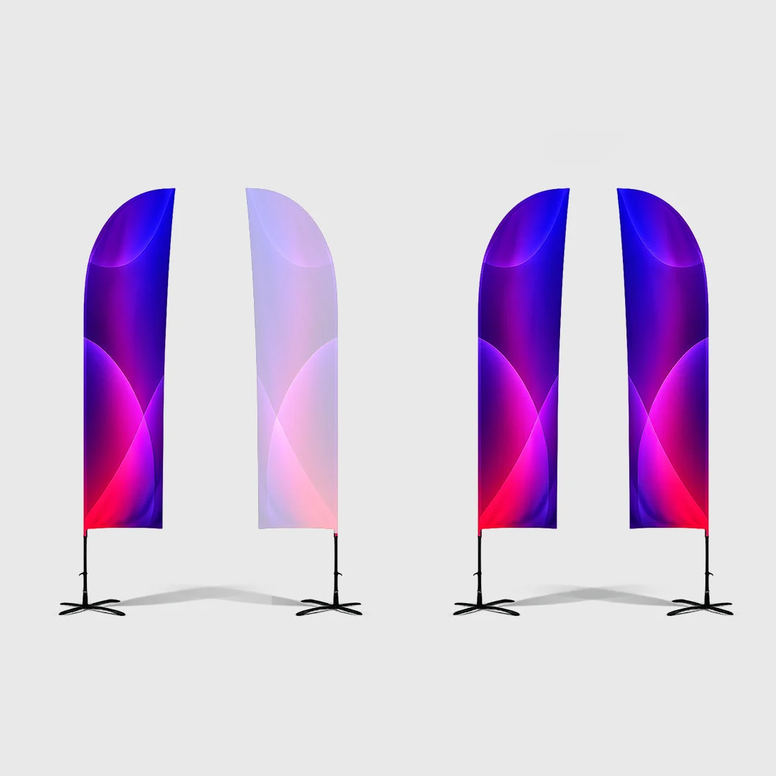 Drapeau plume droit en tissu
